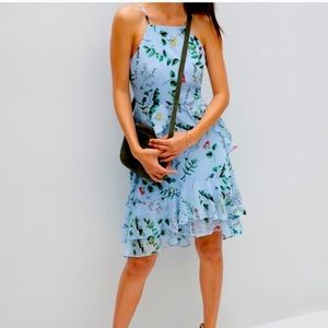 Banana Republic Blue Midi Floral Dress